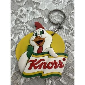 Vintage 90s KNORR Soup Chicken flat vinyl keyring key chain keychain 2.5"